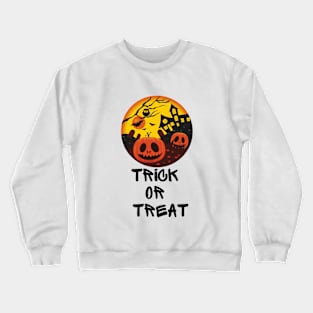 HALLOWEEN DAY SCARY PUMPKIN TRICK OR TREAT DESIGN ILLUSTRATION Crewneck Sweatshirt